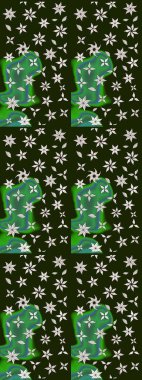 Raster çiçek desenleri çiziyor. Vadinin gri renkli çiçekleri.