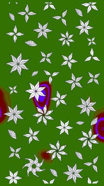 Raster deseni. Çiçekli çiçek deseni, suluboya. Süslü kumaş deseni.