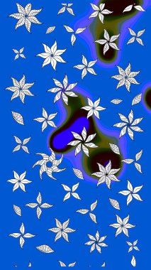 Botanik çizim kalıbı. Raster deseni. Organik elementler. Suluboya etkisi.