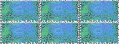 Mavi ve yeşil arka planda renkli bir kelebek. Davetiye, kart ve parmak izi için basit şirin bir model. Renkli güzel halk kelebeklerle kusursuz desen.