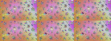 Raster illüstrasyonundaki çiçek desenli çizim. Suluboya stilinde tarafsız ve pembe renkte çiçekler.