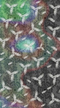 Küçük bir çiçekte eskiz deseni. Hoş bir çiçek geçmişi var. Güzel kumaş deseni. Raster illüstrasyonu.