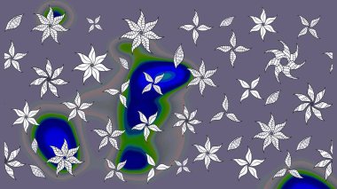 Raster deseni. Küçük çiçekteki sevimli çiçek deseni. Raster illüstrasyonu. Tarafsız renklerde yaz çiçekleri.