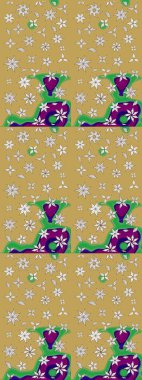 Sarı ve nötr renklerde çiçekler. Raster illüstrasyonunda çiçek deseni çizimi.