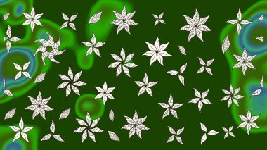 Şirin çiçek elementleri. Renkli Bahar Teması eskiz kalıbı. Raster illüstrasyonu. Taslak desenli, modaya uygun kumaş deseni. Düz Çiçek Elementleri Tasarımı.