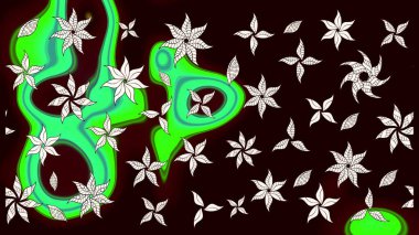 Suluboya etkisi. Raster deseni. Organik elementler. Botanik çizim deseni.