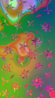 Organik motif arka planı. Çizim kalıbı. Raster illüstrasyonu. Ultraviyole kumaş deseni.