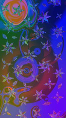 Eskiz Vintage Çiçek Deseni. Raster Kalça dokusu deseni.