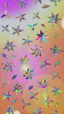 Tarafsız ve pembe renkli şirin çiçek deseni. Raster Modaya uygun kumaş deseni. Renkli Bahar Teması eskiz kalıbı. Düz Çiçek Elementleri Tasarımı.