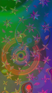 Küçük çiçekteki sevimli çiçek deseni. Raster illüstrasyonu. Çizim.