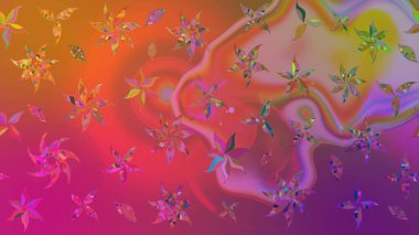 Çiçekli çiçek deseni, suluboya. Raster deseni. Küçük çiçekte güzel bir çiçek deseni..