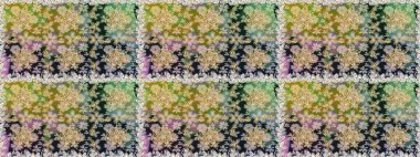 Raster illüstrasyonu. Tekrarlayan elementlerle soyut arkaplan oluşturun. Gri ve nötr renklerde altın desenli altın elementler. Kusursuz, klasik altın desen..