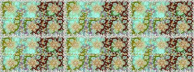 Tarafsız ve yeşil renklerde altın element. Tarafsız ve yeşil yerine altın rengi klasik barok çiçeksiz desenler. Süslü raster dekorasyonu. Lüks, kraliyet ve Viktorya dönemi konsepti.