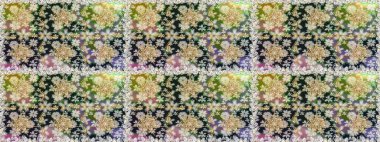 Süslü dekorasyon. Raster illüstrasyonu. Damask altın soyut çiçek gri ve nötr renklerde pürüzsüz desen.