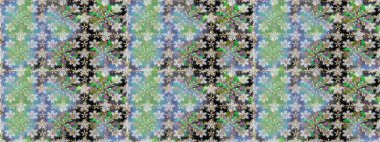 Raster oryantal süs. Gri ve nötr renklerde altın desenler ve altın elementler. Barok tarzında kusursuz bir doğulu süsü. Geleneksel klasik altın desen.