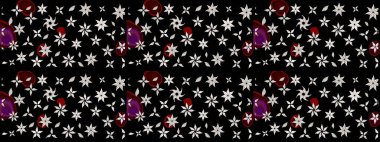 Renkli Bahar Teması eskiz kalıbı. Raster. Düz Çiçek Elementleri Tasarımı.