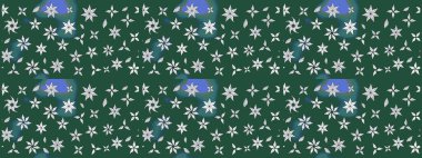 Modaya uygun kumaş deseni. Sevimli çiçek raster deseni. Renkli Yaz Temalı eskiz kalıbı. Düz Çiçek Elementleri Tasarımı.