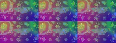 Millefleur 'lar. Tekstil, kumaş, kapaklar, duvar kağıtları, baskı, naylon, koleksiyon defteri, örgü, dekupaj için güzel bir eskiz. Küçük mor, mor ve çiçeklerle oldukça eski bir besin torbası deseni.