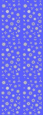 3D çiçekler, eskiz. Mavi ve nötr renklerde. Raster illüstrasyonu.