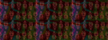 Çiçekler suluboya tarzında kahverengi renkte. Raster illüstrasyonunda kusursuz çiçek deseni.