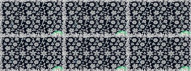 Kusursuz. Siyah renkli çiçekler. Raster illüstrasyonu. Şirin çiçek elementleri..