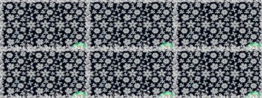 Kusursuz. Siyah renkli çiçekler. Raster illüstrasyonu. Şirin çiçek elementleri..