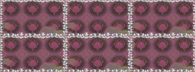 Raster illüstrasyonu. Miles Fleur, süslü püslü bir süs. Kumaş, tekstil, duvar kağıdı baskısı için. Eski usul. Kusursuz bir geçmişi var. Tomurcukları papatya çiçekleri olan sevimli bir çiçek deseni..