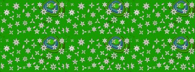 Raster. Düz Çiçek Elementleri Tasarımı. Renkli Bahar Teması çizim şablonu.