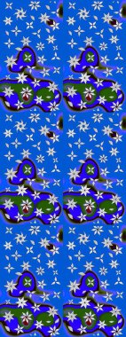 Renkli Bahar Teması eskiz kalıbı. Düz Çiçek Elementleri Tasarımı. Çiçekli çizim şekli. Mavi ve nötr renkte çiçekler.