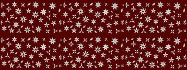 Raster Çiçek İllüstrasyonu 'nun şirin tekstili. Kırmızı ve nötr renklerdeki etnik çiçeklerle zarif bir eskiz..