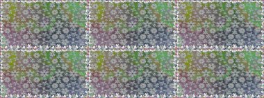 Raster illüstrasyonu. Çiçek süsü ile kusursuz desen. Gri renkli çiçekler.