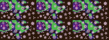 Kahverengi renkli çiçekler. Renkli Bahar Teması eskiz kalıbı. Çiçekli çizim şekli. Düz Çiçek Elementleri Tasarımı.