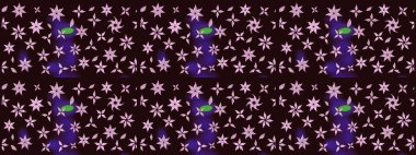 Soyut etnik raster çizim kalıbı. Çiçekler. Vadinin çiçekleri kahverengi renklerde.