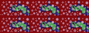 Arkaplan dokusu, duvar kağıdı, kırmızı renkli çiçek teması. Kabile sanatı boho baskısı, klasik çiçek arkaplanı. Soyut etnik raster çizim kalıbı.