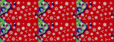 Raster Illustrasyon 'daki Çiçek Deseni' nin son moda çizimi. Güzel kumaş deseni. Renkli Yaz Temalı eskiz kalıbı. Düz Çiçek Elementleri Tasarımı.