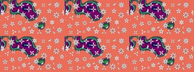 Küçük çaplı çiçeklerdeki basit şirin desenler. Tekstil veya kitap kapakları, imalat, duvar kağıtları, baskı, hediye paketi ve yapıştırma kitabı için çiçek eskizi geçmişi. Raster illüstrasyonu.