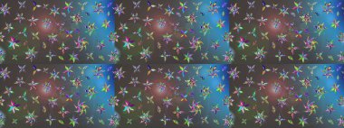 Çiçek desenli raster, gri ve mavi çizgi grafik desenli soyut raster arkaplan. Modern stil dokusu.