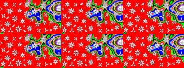 Sabıka fotoğraflarında, bebek kıyafetlerinde, duvar kâğıtlarında, paket kutularında falan kullanılabilir. Raster. Zarif, parlak ve eskiz kırmızı ve nötr çiçek deseni tasarımı.