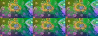 Tekstil, kumaş, kapaklar, duvar kağıtları, baskı, naylon, koleksiyon defteri, örgü, dekupaj için güzel bir eskiz. Küçük yeşil ve mavi çiçeklerle oldukça kaliteli besin torbası deseni.