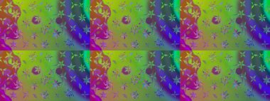 El çizimi. Çiçekli, yapraklı, çiçek desenli eskiz. Raster illüstrasyonu.