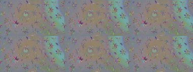 Raster illüstrasyonu. El çizimi. Çiçekli, yapraklı, çiçek desenli çizim..