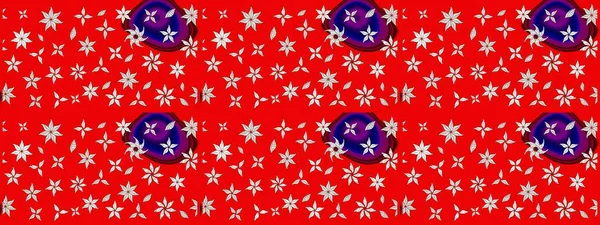 Düz Çiçek Elementleri Tasarımı. Raster Modaya uygun kumaş deseni. Renkli Bahar Teması eskiz kalıbı. Kırmızı ve nötr renklerde şirin çiçek deseni.