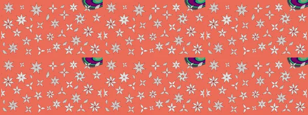 Çiçekler turuncu ve nötr renklerde. Raster illüstrasyonundaki çiçek desenli çizim. Düz Çiçek Elementleri Tasarımı. Renkli Yaz Teması çizim şablonu.