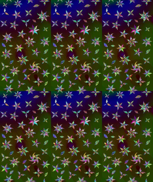 Küçük çiçekte güzel bir desen. Çiçekli yaz çiçekleri. Küçük renkli çiçekler. Motley illüstrasyonu. Moda baskıları için zarif bir şablon. Çizim.