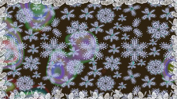 Çiçekli karalama şeklinde Raster çiçek deseni. Kahverengi renkli çiçekler. Nazik, narin çiçek arkaplanı.