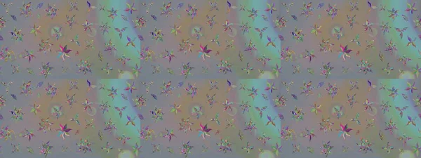 Patlayan çiçekler soyut olarak yerleştirilmiş. Gri ve bej renklerde bahar çiçekleri. Raster deseni. Raster illüstrasyonu.