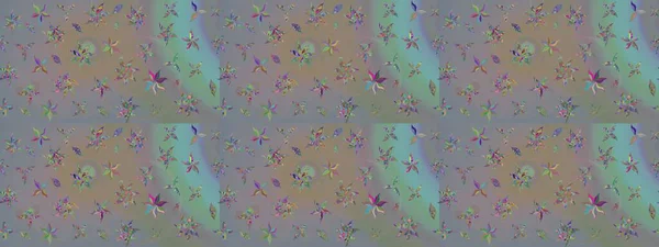 Küçük renkli çiçekler. Küçük çiçekte güzel bir desen. Moda baskıları için zarif bir şablon. Motley illüstrasyonu. Çiçekli bahar çiçekleri.