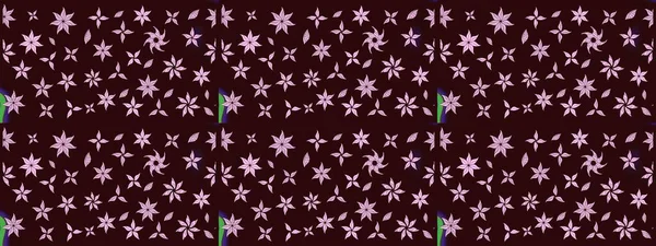 Raster illüstrasyonundaki çiçek desenli çizim. Kahverengi renkli çiçekler. Düz Çiçek Elementleri Tasarımı. Renkli Bahar Teması çizim şablonu.