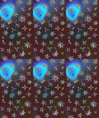 Çiçeksel çizim kalıbının yansıması. Vadinin çiçekleri kahverengi renklerde.