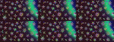 Küçük çiçekteki sevimli çiçek deseni. Kahverengi ve yeşil renkte çiçekler.